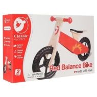 classic world, червено, детско, дървено, колело, за, баланс, без педали, балансиране, баланс, игра, игри, играчка, играчки