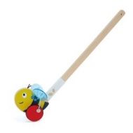 hape, дървена играчка за бутане, играчка за бутане. бутане, дървена играчка, пчеличка, пчела, крилца, играчка за навън, игра, игри, играчка, играчки