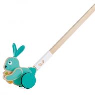 hape, дървена играчка за бутане, играчка за бутане. бутане, дървена играчка, заек, зайче, играчка за навън, игра, игри, играчка, играчки