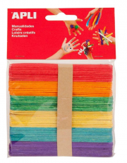 Apli - Дървени цветни пръчици за декорация - 50 броя