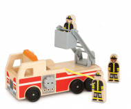 Melissa & Doug - Дървена пожарна кола и пожарникари