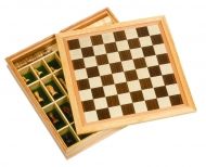 Goki - Луксозен комплект в кутия - Шах, дама и морски шах