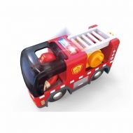 hape, дървено пожарникарско камионче със сирена, дървено камионче, пожарникарско камионче, пожарна, пожарникар, камион, камионче, дървена играчка, игра, игри, играчка, играчки