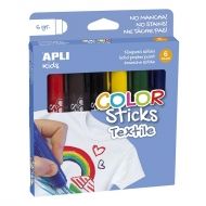 Apli - Гваш стикове за текстил - 6 цвята