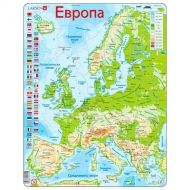 Larsen - Образователен детски пъзел - Карта на Европа - 87 части 