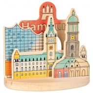 Goki - Дървена 3D картина за оцветяване - Хамбург