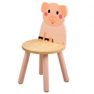 Bigjigs - Детско дървено столче - Прасенце