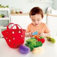 Hape, Кошничка със зеленчуци за най-малките, кошничка със зеленчуци, зеленчуци, плюшени зеленчуци, детска играчка, игра, игри, играчка, играчки