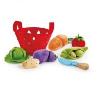 Hape, Кошничка със зеленчуци за най-малките, кошничка със зеленчуци, зеленчуци, плюшени зеленчуци, детска играчка, игра, игри, играчка, играчки