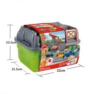 Hape, ЖП комплект в кутия, дървено влакче, влакове и релси, влакче, релси, жп комплект, дървена играчка, дървени играчки, детска играчка, детски играчки, игра, игри, иргачка, играчки