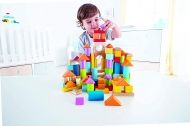 Hape, Многоцветни дървени блокчета в кутия-сортер, 101 части, сортер, дървени блокчета, дървен конструктор, детски сортер, сортер за деца, конструктор, детска играчка, детски играчки, игра, игри, играчка, играчки