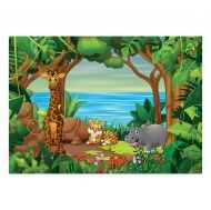 Авис - Детски пъзел - Жираф, тигър и хипопотам - 80 части