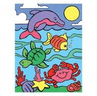 Royal&Langnickel - Творчески комплект с номерация и акрилни бои - Морски животни 