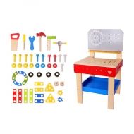 tooky toy, дървена работна маса с инструменти, дървена маса, работна маса, маса с инструменти, инструменти, работилница, дървена работилница