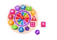 tooky toy, дървена образователна игра,  образователен сортер, часовник, часовници, сортер, числа, цветове, форми, игри, играчка, игри