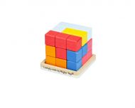 Bigjigs - Логически дървен пъзел - Цветен куб 