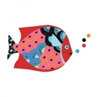 Djeco, творчески, творчество, креативен, комплект, за, оцветяване, рисуване, с, цветен пясък, брокат, дъгите на рибите, риби