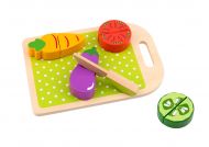 Tooky Toy - Дървени зеленчуци за рязане с дъска 