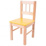 Bigjigs - Детски дървен стол - Жълт 