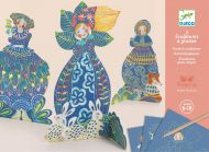 Djeco - Творчески комплект със скреч карти - Красиви рокли 