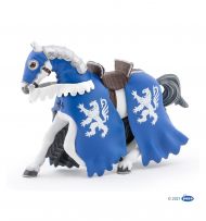 Papo - Фигурка за колекциониране и игра - Конят на рицаря със синьо копие 