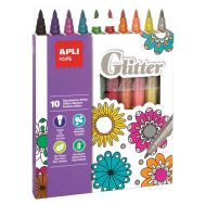 Apli, играчка, играчки, маркери, комплект с маркери, детски маркери, блестящи маркери, комплект блестящи маркери, 10 блестящи маркера, комплект с маркери с бляскъв ефект, бляскави маркери, продукти Apli, играчки Apli, маркери Apli