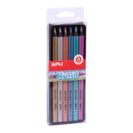 Apli, играчка, играчки, моливи, дървени моливи, комплект с моливи, дървени моливи в кутия, моливи в кутия, металически цветове моливи, моливи в металик, моливи в цвят металик, творчество с моливи, рисуване с моливи, продукти Apli, играчки Apli