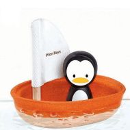 Plantoys - Дървена играчка за баня - Лодка с пингвин