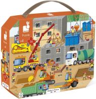 Janod - Детски пъзел в куфарче - Строителна площадка - 36 части 