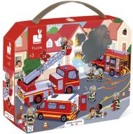 Janod - Детски пъзел в куфарче - Пожарникари - 24 части 
