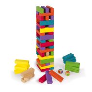 janod, играчка, играчки, дървена играчка, дървени играчки, цветна балансна кула, детска дженга, дженга за деца, дървена и цветна дженга, дженга със зарчета, продукти Janod, играчки Janod, дървени играчки Janod