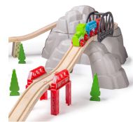 Bigjigs, играчка, играчки, дървена играчка, дървени играчки, дървен влаков комплект, влаков комплект, детски влаков комплект, влаков комплект скалиста планина, аксесоар за влакчета, аксесоар за влакови писти, скалиста планина, продукти Bigjigs