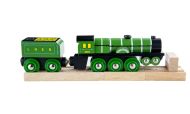 Bigjigs - Дървен локомотив за игра - Зелен 