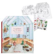 Moulin Roty - Книжка за оцветяване със стикери - Градина