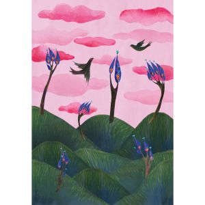 Музикална кутия за бижута „Ethereal“ с огледало и отделение за пръстени – Happy Birds