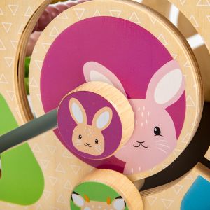 Bigjigs - Дървено образователно сметало с букви, цифри и животни
