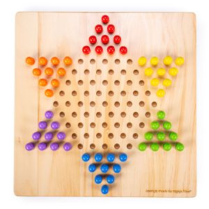 Bigjigs - Дървена настолна игра - Китайски шах 
