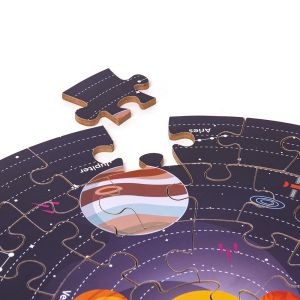 Bigjigs - Дървен кръгъл пъзел - Слънчевата система