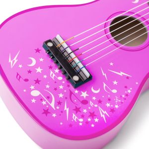 Bijgjigs - Детска дървена китара в розов цвят 