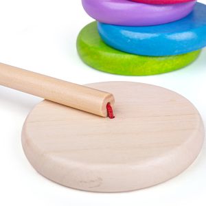 Bigjigs - Дървена кула за нанизване - Дъга