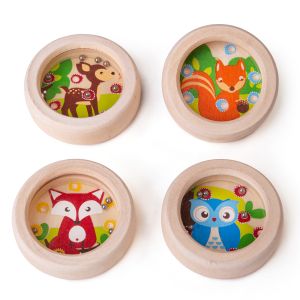 Bigjigs - Дървена игра за сръчност с топчета - Горски животни - Различни видове