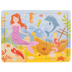 Дървен пъзел в рамка - Русалка Puzzle Mermaid