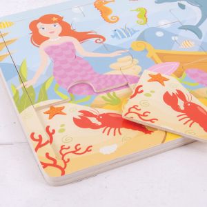 Дървен пъзел в рамка - Русалка Puzzle Mermaid